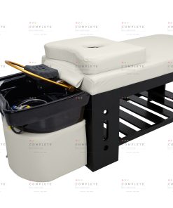 2-in-1 Head Spa Shampoo Bed – Upgrade Size (Black Frame, Black Sink)